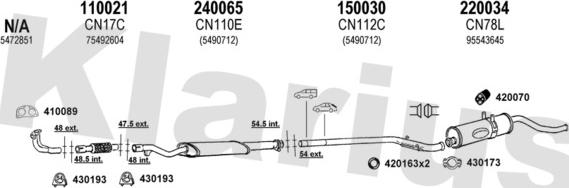 Klarius 180248E - Система випуску ОГ autocars.com.ua