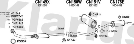 Klarius 180305U - Система випуску ОГ autocars.com.ua