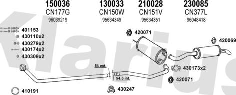 Klarius 180368E - Система випуску ОГ autocars.com.ua