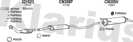Klarius 180370U - Система випуску ОГ autocars.com.ua