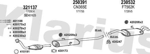 Klarius 180409E - Система випуску ОГ autocars.com.ua