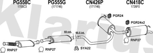 Klarius 180446U - Система випуску ОГ autocars.com.ua