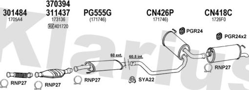 Klarius 180447U - Система випуску ОГ autocars.com.ua