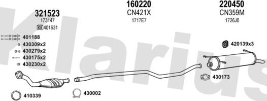 Klarius 180460E - Система випуску ОГ autocars.com.ua