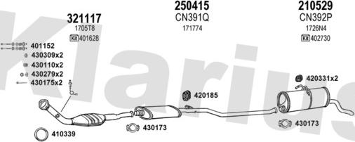 Klarius 180483E - Система випуску ОГ autocars.com.ua