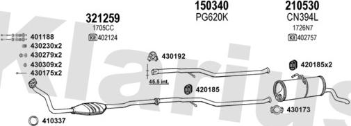 Klarius 180485E - Система выпуска ОГ avtokuzovplus.com.ua