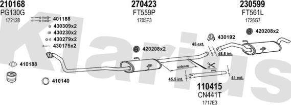Klarius 180524E - Система випуску ОГ autocars.com.ua
