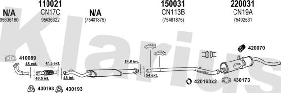 Klarius 180534E - Система випуску ОГ autocars.com.ua