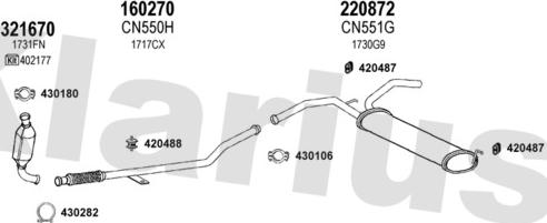 Klarius 180662E - Система випуску ОГ autocars.com.ua