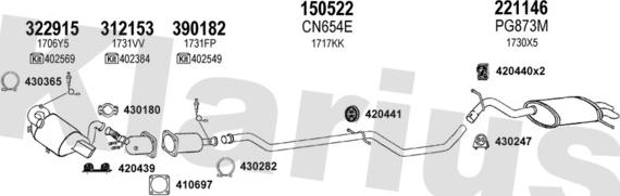 Klarius 180961E - Система випуску ОГ autocars.com.ua