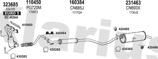 Klarius 180989E - Система випуску ОГ autocars.com.ua