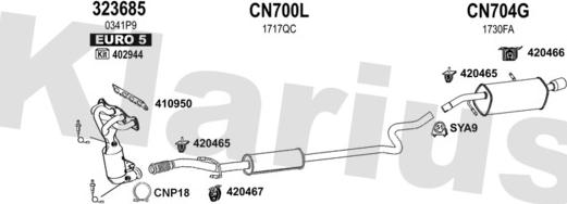 Klarius 181035U - Система випуску ОГ autocars.com.ua