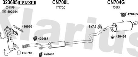 Klarius 181036U - Система випуску ОГ autocars.com.ua