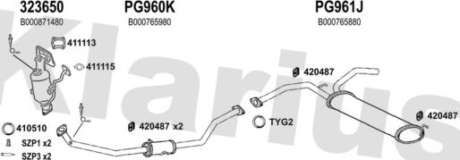 Klarius 181174U - Система випуску ОГ autocars.com.ua