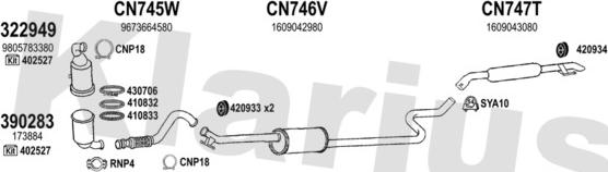 Klarius 181187U - Система випуску ОГ autocars.com.ua