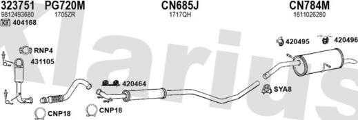 Klarius 181304U - Система випуску ОГ autocars.com.ua