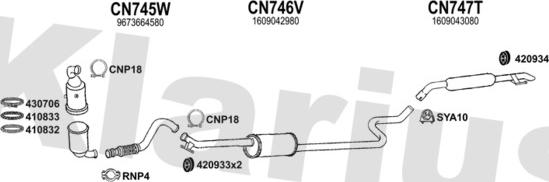 Klarius 181317U - Система випуску ОГ autocars.com.ua