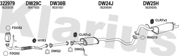 Klarius 200015U - Система випуску ОГ autocars.com.ua
