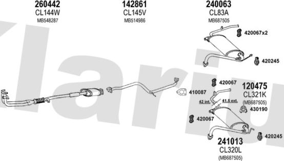 Klarius 210102E - Система випуску ОГ autocars.com.ua