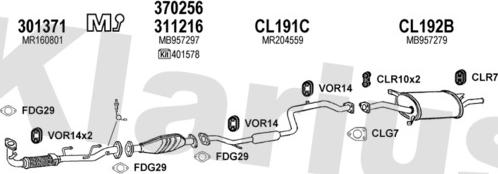 Klarius 210143U - Система випуску ОГ autocars.com.ua