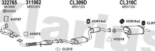 Klarius 210244U - Система выпуска ОГ avtokuzovplus.com.ua