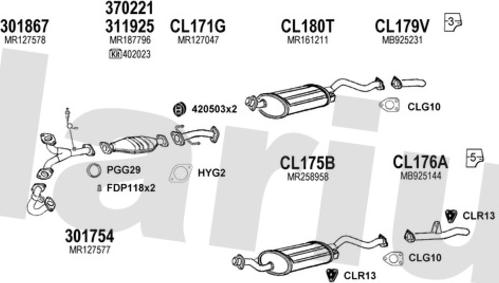 Klarius 210250U - Система випуску ОГ autocars.com.ua