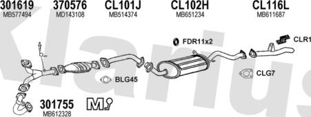Klarius 210253U - Система випуску ОГ autocars.com.ua