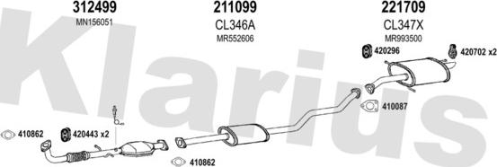 Klarius 210302E - Система випуску ОГ autocars.com.ua