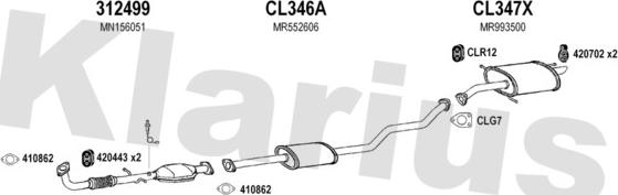 Klarius 210302U - Система випуску ОГ autocars.com.ua