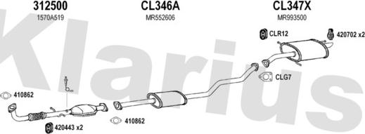 Klarius 210303U - Система випуску ОГ autocars.com.ua