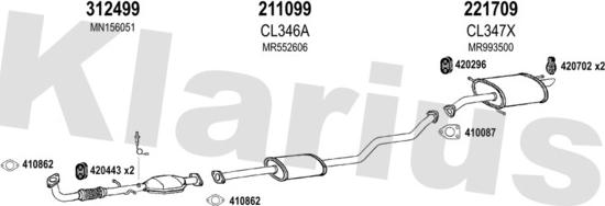 Klarius 210304E - Система випуску ОГ autocars.com.ua