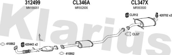 Klarius 210304U - Система випуску ОГ autocars.com.ua