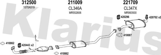Klarius 210305E - Система випуску ОГ autocars.com.ua
