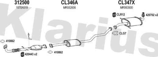 Klarius 210305U - Система випуску ОГ autocars.com.ua