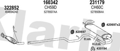 Klarius 220048E - Система випуску ОГ autocars.com.ua