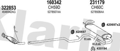 Klarius 220049E - Система випуску ОГ autocars.com.ua