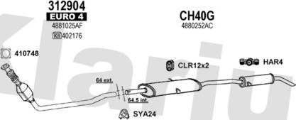 Klarius 220059U - Система випуску ОГ autocars.com.ua