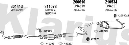 Klarius 270334E - Система випуску ОГ autocars.com.ua