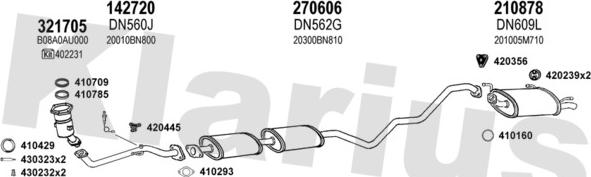 Klarius 270454E - Система випуску ОГ autocars.com.ua