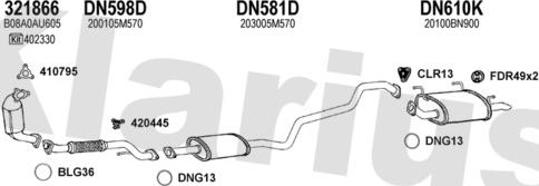 Klarius 270463U - Система випуску ОГ autocars.com.ua
