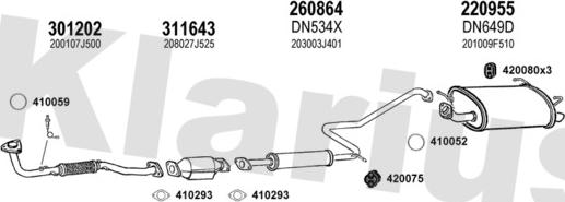 Klarius 270468E - Система випуску ОГ autocars.com.ua