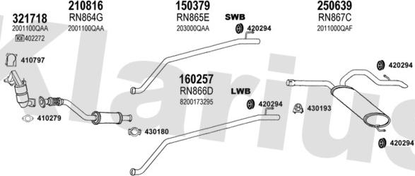 Klarius 270572E - Система випуску ОГ autocars.com.ua