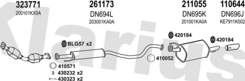 Klarius 270597E - Система випуску ОГ autocars.com.ua