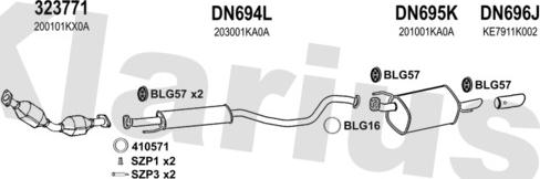 Klarius 270597U - Система випуску ОГ autocars.com.ua