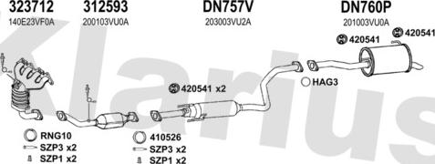 Klarius 270642U - Система випуску ОГ autocars.com.ua
