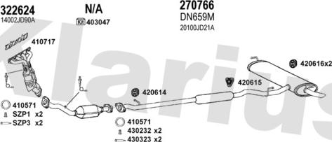 Klarius 270662E - Система выпуска ОГ avtokuzovplus.com.ua