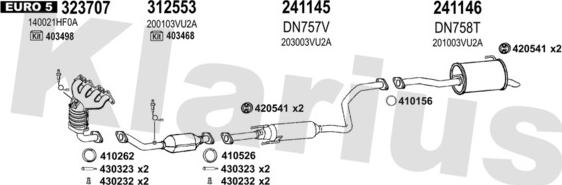 Klarius 270663E - Система випуску ОГ autocars.com.ua