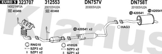 Klarius 270663U - Система випуску ОГ autocars.com.ua