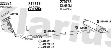 Klarius 270668E - Система выпуска ОГ avtokuzovplus.com.ua