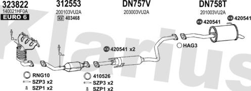 Klarius 270669U - Система випуску ОГ autocars.com.ua
